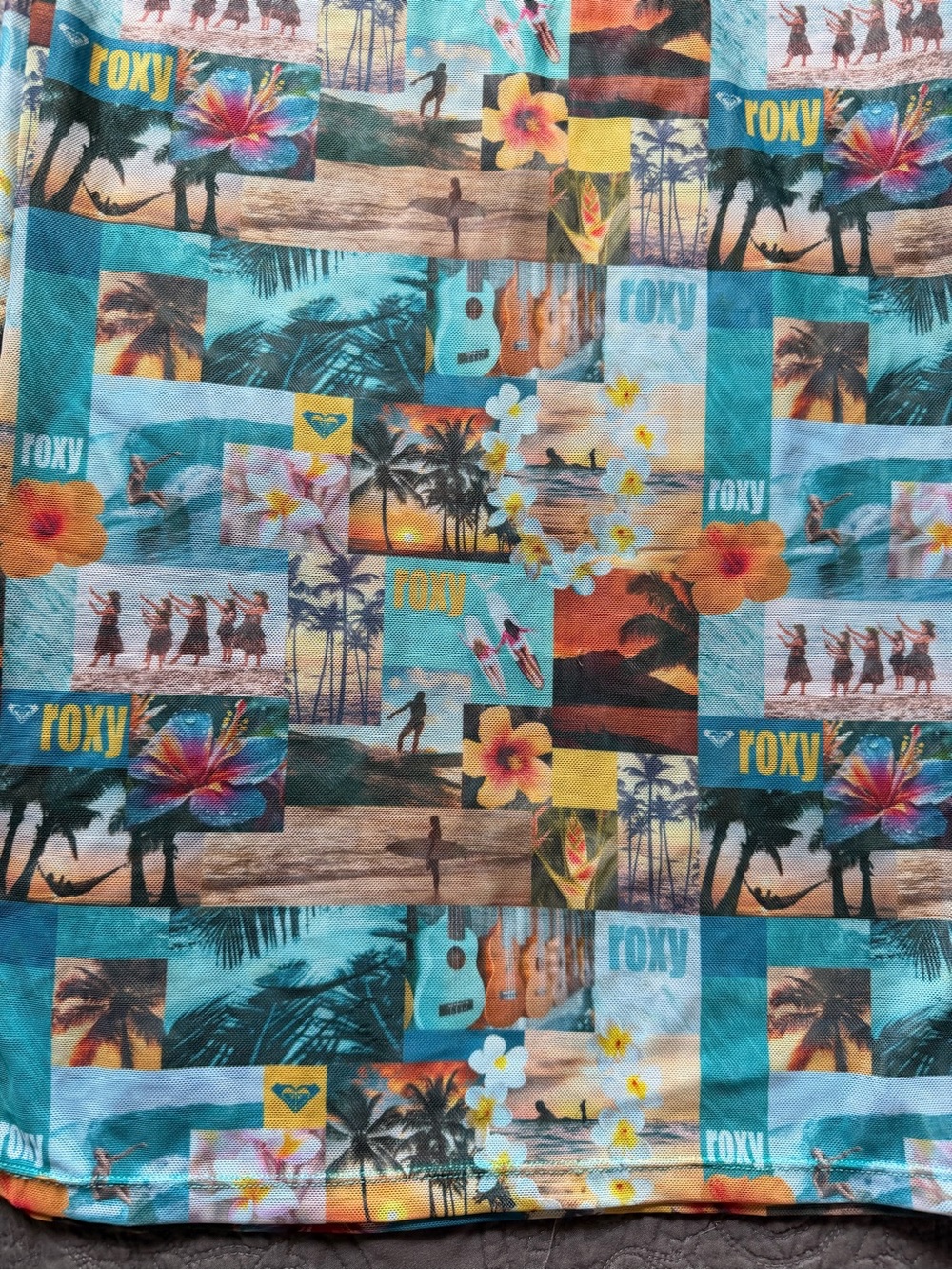 Roxy Tropical Patchwork Maxi Dress with Straps - Turquoise & Multi - Picture 4 of 4